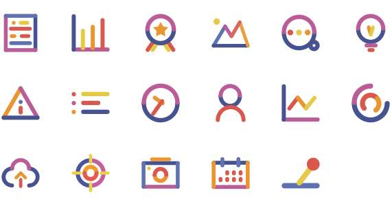 Linear colorful icons