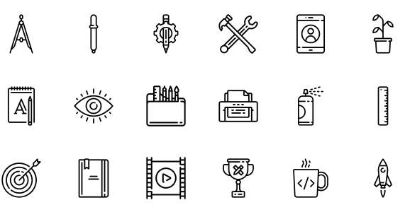 Life learning education tool linear imitation icon