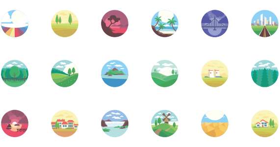 Landscape icon library
