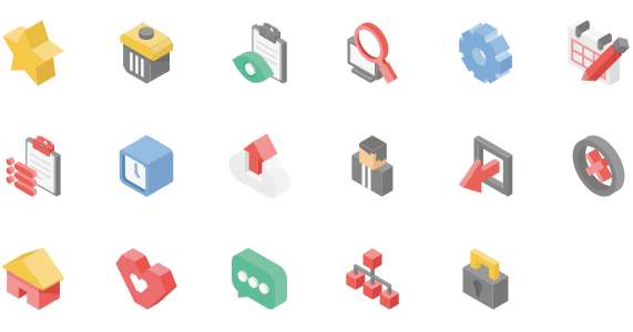 Isometric style system icon