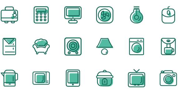 Home appliance icon library