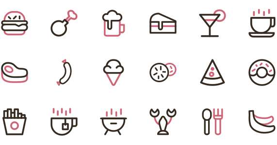 Gourmet food catering icon design