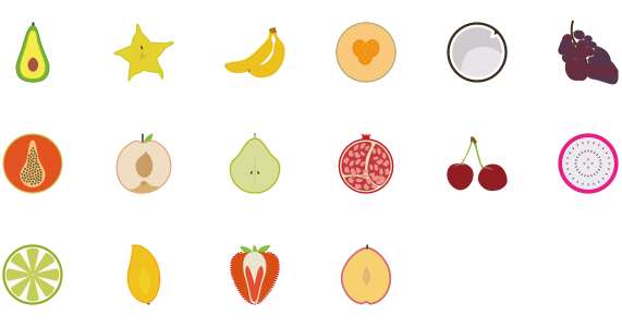 Fruit multicolor icon series