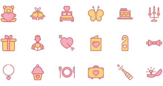 Fresh wedding love icon