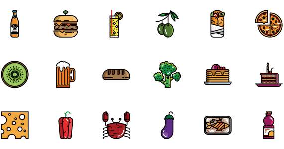 Food and restaurant icon gallery