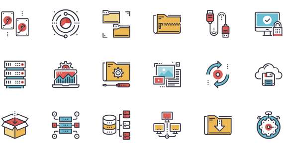 Data class organization and management icons