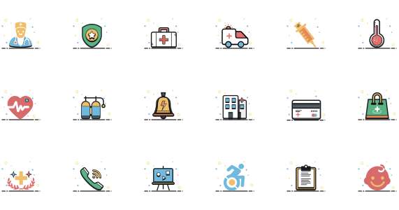 Cute wind colorful medicine icon