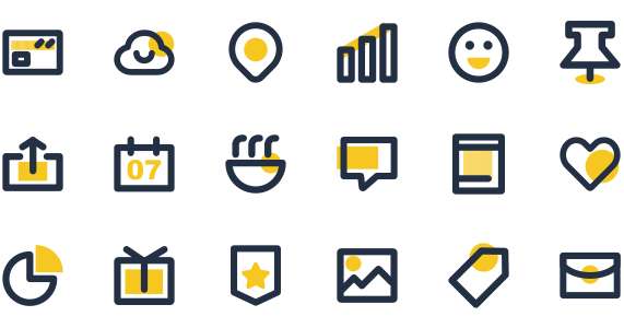 Cute minimalist office icons