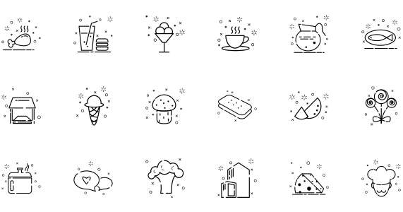 Cute linear style icon