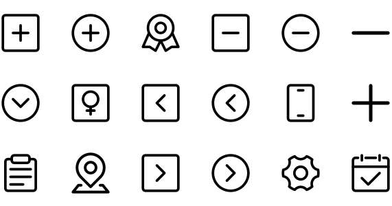 Common rounded linear icon 16x16 line width 1px