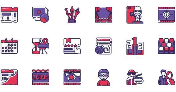 Common icons for the film industry