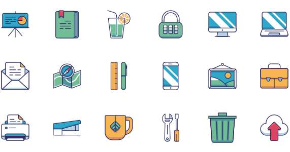 Colorful office icons