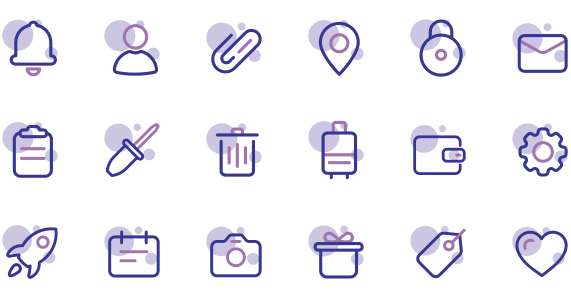 Colorful linear icons