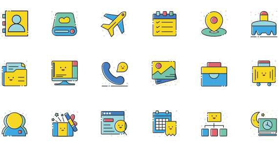 Colorful business work icons