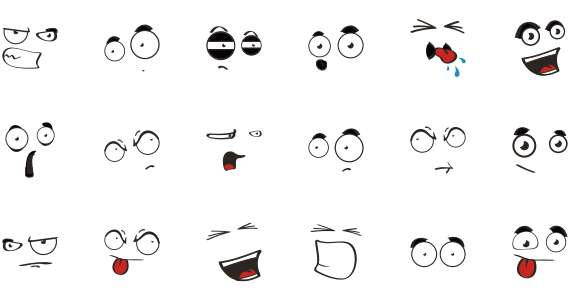 Cartoon exaggerated character expression