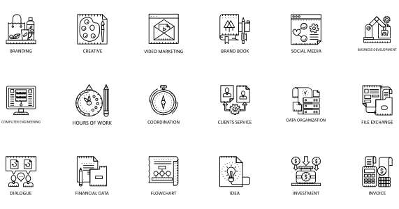 Business project outline concept symbol