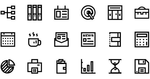 Business office class linear icons