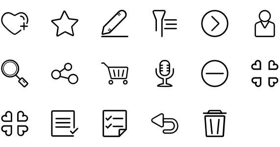 Black Search takeout linear icon