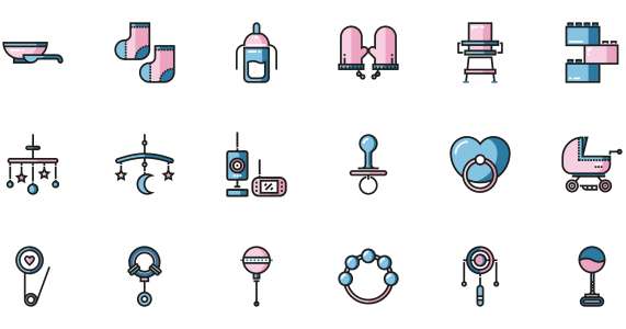 Baby equipment icons