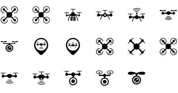 Aerial drone icon library