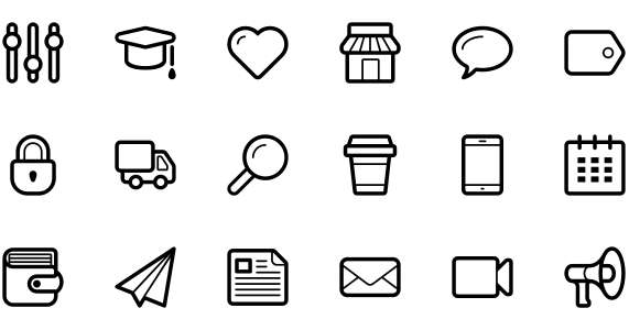46 commonly used linear round icons