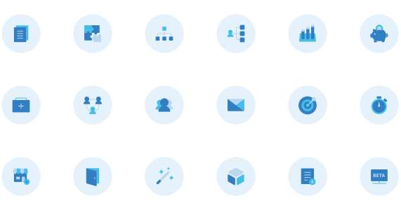 40 refreshing blue office internet icons