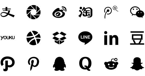 30 popular social app icons