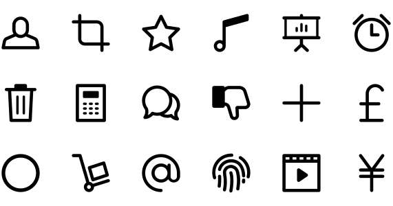 250 website APP interface thick line icon