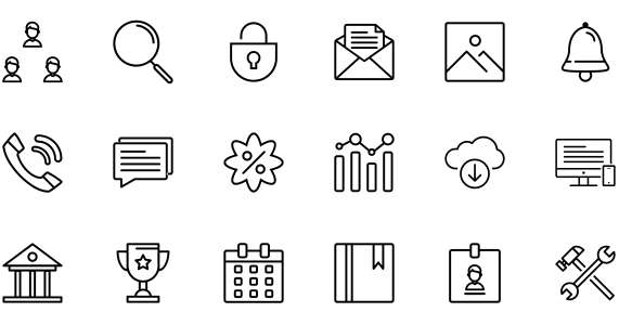 100 Simple line icons