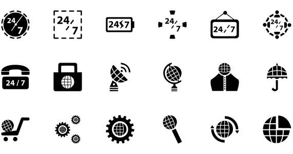 Black Globe Icons